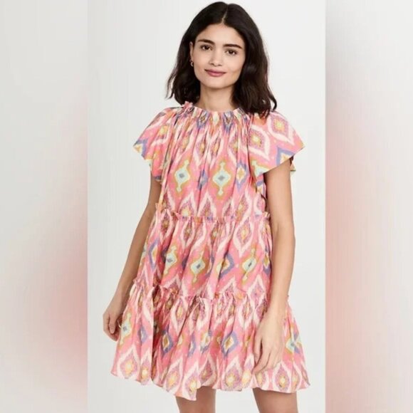 Charina Sarte Ikat A-line Dress Pink Size Small EUC